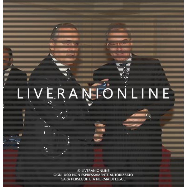 MILANO 13-12-2010 HOTEL PRINCIPE DI SAVOIA CALCIO LEGA CALCIO PREMIAZIONI ANNO CALCISTICO SERIE A TIM 2009-2010 NELLA FOTO CLAUDIO LOTITO MAURIZIO BERETTA PH.FIOCHI/AG ALDO LIVERANI SAS