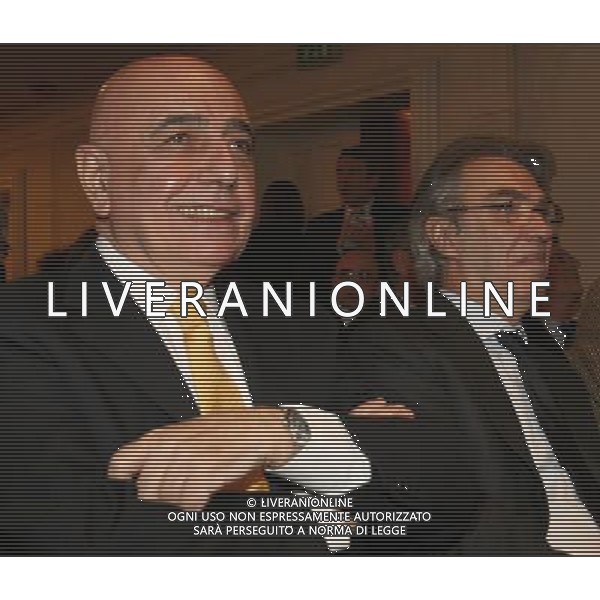 MILANO 13-12-2010 HOTEL PRINCIPE DI SAVOIA CALCIO LEGA CALCIO PREMIAZIONI ANNO CALCISTICO SERIE A TIM 2009-2010 NELLA FOTO MASSIMO MORATTI ADRIANO GALLIANI PH.FIOCHI/AG ALDO LIVERANI SAS