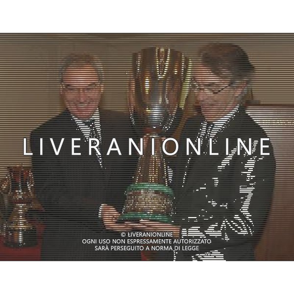 MILANO 13-12-2010 HOTEL PRINCIPE DI SAVOIA CALCIO LEGA CALCIO PREMIAZIONI ANNO CALCISTICO SERIE A TIM 2009-2010 NELLA FOTO MASSIMO MORATTI MAURIZIO BERETTA PH.FIOCHI/AG ALDO LIVERANI SAS
