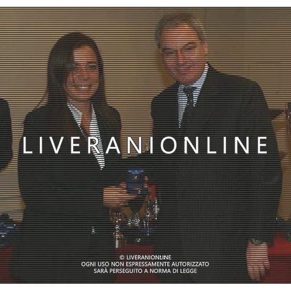 MILANO 13-12-2010 HOTEL PRINCIPE DI SAVOIA CALCIO LEGA CALCIO PREMIAZIONI ANNO CALCISTICO SERIE A TIM 2009-2010 NELLA FOTO MAURIZIO BERETTA ROSSELLA SENSI PH.FIOCHI/AG ALDO LIVERANI SAS