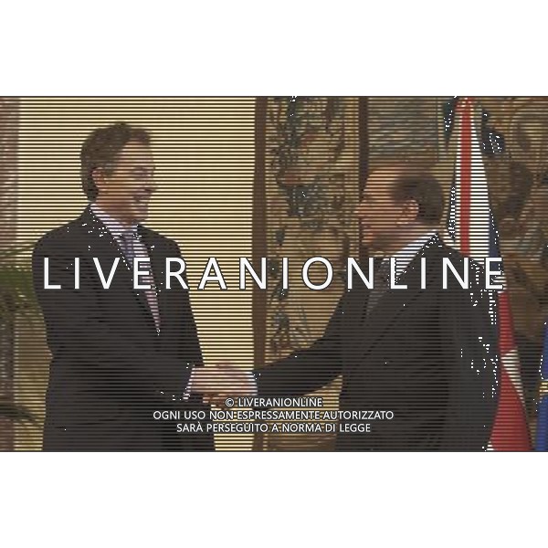 ROMA, 4-03-2004 INCONTRO A PALAZZO CHIGI BLAIR/BERLUSCONI. NELLA FOTO: TONY BLAIR-SILVIO BERLUSCONI PH ag. aldo liverani s.a.s.
