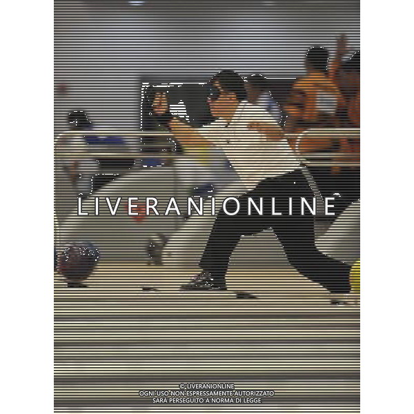 (101214) -- GUANGZHOU, Dec. 14, 2010 () -- Kim Junghoon of South Korea competes during the singles TPB1 final of Tenpin Bowling competition at the Guangzhou 2010 Asian Para Games in Guangzhou, south China\'s Guangdong Province, Dec. 14, 2010. Kim Junghoon won the gold with 957 points. (/Yue Yuewei) AG. ALDO LIVERANI SAS ITALY ONLY