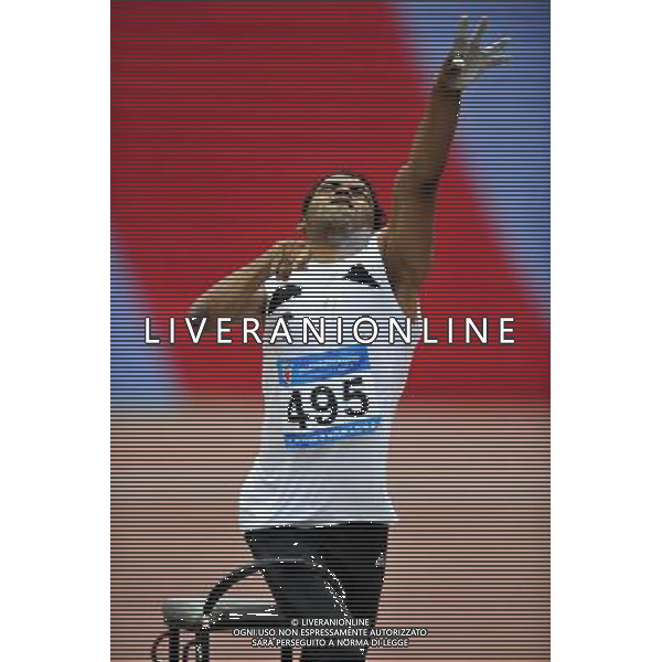 (101214) -- GUANGZHOU, Dec. 14, 2010 () -- Hani Alnakhli of Saudi Arabia competes during the men\'s shot put F32/33 final of athletics competition at the Guangzhou 2010 Asian Para Games in Guangzhou, south China\'s Guangdong Province, Dec. 14, 2010. Hani Alnakhli won the silver with 7.77 meters. (/Chen Yehua) AG. ALDO LIVERANI SAS ITALY ONLY