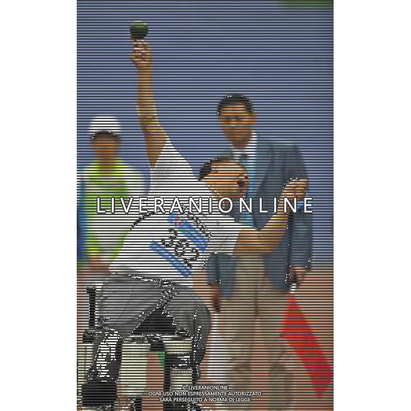 (101214) -- GUANGZHOU, Dec. 14, 2010 () -- Park Seho of South Korea competes during the men\'s shot put F32/33 final of athletics competition at the Guangzhou 2010 Asian Para Games in Guangzhou, south China\'s Guangdong Province, Dec. 14, 2010. Park Seho won the bronze with 7.23 meters. (/Chen Yehua) AG. ALDO LIVERANI SAS ITALY ONLY