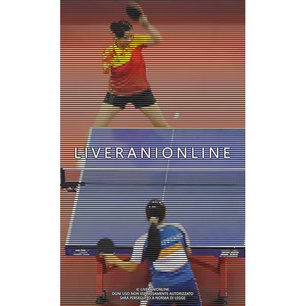 (101214) -- GUANGZHOU, Dec. 14, 2010 () -- Zhou Difen (above) of China competes during the group B match 13 of the women\'s singles TT 10 of the table tennis competition against Minnie de Ramos of the Philippines at the Guangzhou 2010 Asian Para Games in Guangzhou, south China\'s Guangdong Province, Dec. 14, 2010. Zhou Difen won 3-0. (/Xu Yu) AG. ALDO LIVERANI SAS ITALY ONLY