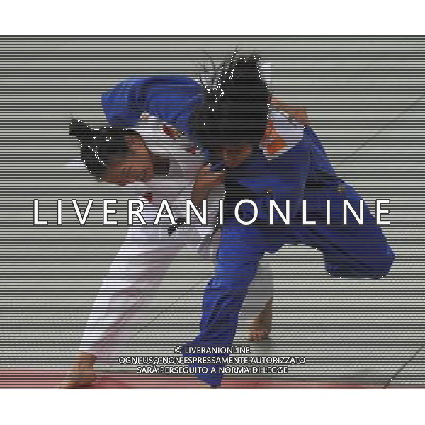 (101214) -- GUANGZHOU, Dec. 14, 2010 () -- Gold medalist China\'s Guo Huaping (L) and silver medalist Lee Kai Lin of Chinese Taipei compete during the round robin of the women\'s 48kg judo competition at the Guangzhou 2010 Asian Para Games in Guangzhou, south China\'s Guangdong Province, Dec. 14, 2010. (/Han Chuanhao) AG. ALDO LIVERANI SAS ITALY ONLY