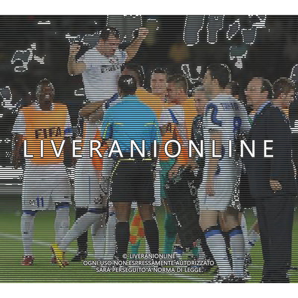 FIFA Club World Cup UAE 2010 Match #5 Abu Dhabi (Emirati Arabi) Zayed Sports City - 15.12.2010 Seongnam Ilhwa FC- FC Inter Nella Foto:stankovic esulta con materazzi /Ph.Vitez-Ag. Aldo Liverani