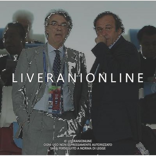 FIFA Club World Cup UAE 2010 Match #5 Abu Dhabi (Emirati Arabi) Zayed Sports City - 15.12.2010 Seongnam Ilhwa FC- FC Inter Nella Foto:massimo moratti platini michel /Ph.Vitez-Ag. Aldo Liverani