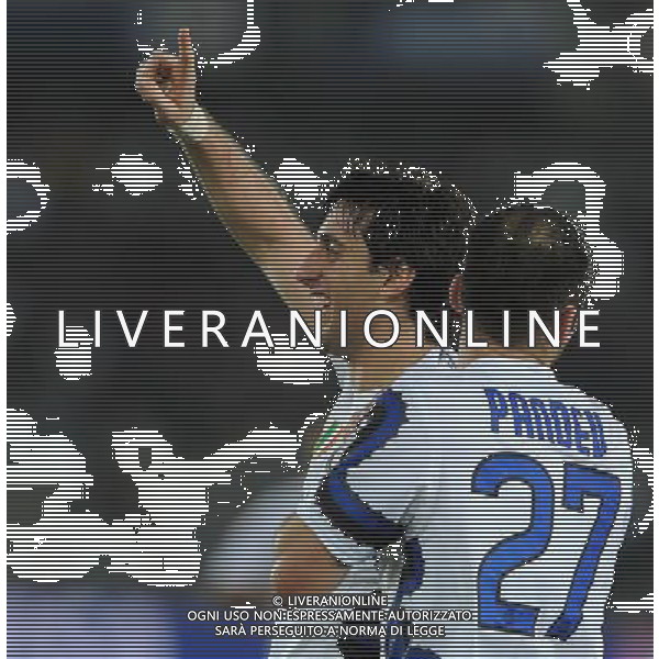 FIFA Club World Cup UAE 2010 Match #5 Abu Dhabi (Emirati Arabi) Zayed Sports City - 15.12.2010 Seongnam Ilhwa FC- FC Inter Nella Foto:milito esulta con pandev /Ph.Vitez-Ag. Aldo Liverani
