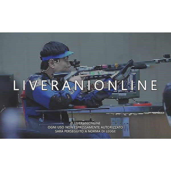 (101215) -- GUANGZHOU, Dec. 15, 2010 () -- Silver medalist Sim Jae Yong of South Korea competes during the R3-SH1 Mixed 10m air rifle match of shooting event at the Guangzhou 2010 Asian Para Games in Guangzhou, south China\'s Guangdong Province, Dec. 15, 2010. (/Nie Jianjiang) AG. ALDO LIVERANI SAS ITALY ONLY
