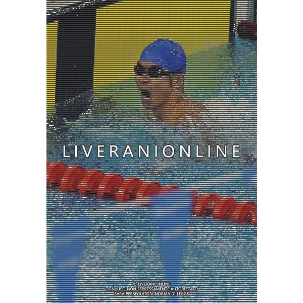 (101215) -- GUANGZHOU, Dec. 15, 2010 () -- Gold medalist Kitipong Sriboonrueng of Thailand celebrates after the men\'s 50m freestyle S12 at the Guangzhou 2010 Asian Para Games in Guangzhou, south China\'s Guangdong Province, Dec. 15, 2010. (/Wang Song) AG. ALDO LIVERANI SAS ITALY ONLY