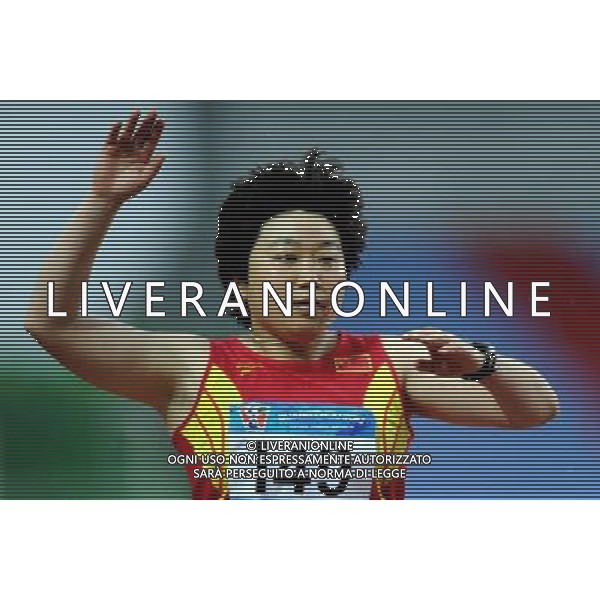 (101215) -- GUANGZHOU, Dec. 15, 2010 () -- China\'s Wang Juan reacts after the women\'s 100m T44 final of athletics competition at the Guangzhou 2010 Asian Para Games in Guangzhou, south China\'s Guangdong Province, Dec. 15, 2010. Wang Juan won the gold with 14.03 seconds. (/Ren Junchuan) AG. ALDO LIVERANI SAS ITALY ONLY