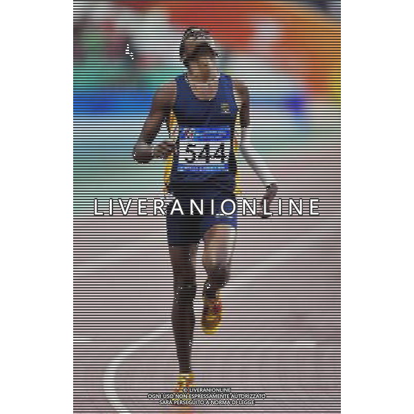 (101215) -- GUANGZHOU, Dec. 15, 2010 () -- Sri Lanka\'s Pradeep Uggl Denapathirannehelage competes during the men\'s 400m T46 semifinal of athletics competition at the Guangzhou 2010 Asian Para Games in Guangzhou, south China\'s Guangdong Province, Dec. 15, 2010. Pradeep Uggl Denapathirannehelage entered the final with 53.52 seconds. (/Chen Yehua) AG. ALDO LIVERANI SAS ITALY ONLY