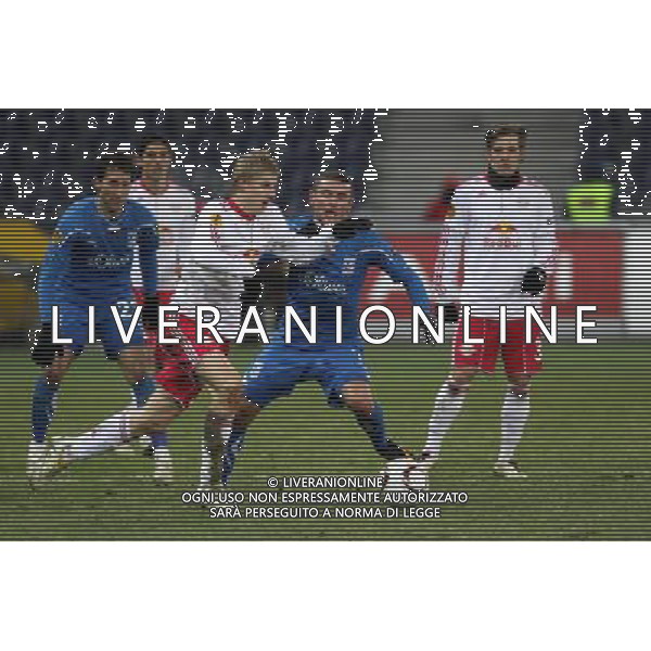 16.12.2010 SALZBURG AUSTRIA PILKA NOZNA , UEFA LIGA EUROPA , GRUPA A , SEZON 2010/2011 FC RED BULL SALZBURG - LECH POZNAN , CITY STADIUM , FOOTBALL , UEFA EUROPA LEGAUE , SEASON 2010/2011 , GAME BETWEEN FC RED BULL SALZBURG - LECH POZNAN N/Z: MARCIN KIKUT (L) MARTIN HINTEREGGER (2L) JAKUB WILK (2P) DANIEL OFFENBACHER (P) FOTO JAKUB PIASECKI/CYFRASPORT / NEWSPIX.PL --- Newspix.pl AG. ALDO LIVERANI SAS ITALY ONLY *** Local Caption ***