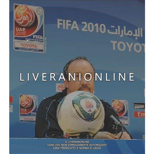 FIFA Club World Cup UAE 2010 Conferenza Stampa Abu Dhabi (Emirati Arabi) Zayed Sports City - 17.12.2010 Conferenza Stampa Nella Foto: Conferenza Stampa Rafael Benitez, Javier Zanetti,Luis Figo,Esteban Cambiasso /Ph.Vitez-Ag. Aldo Liverani