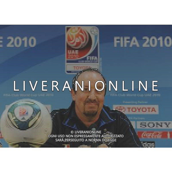 FIFA Club World Cup UAE 2010 Conferenza Stampa Abu Dhabi (Emirati Arabi) Zayed Sports City - 17.12.2010 Conferenza Stampa Nella Foto: Conferenza Stampa Rafael Benitez, Javier Zanetti,Luis Figo,Esteban Cambiasso /Ph.Vitez-Ag. Aldo Liverani