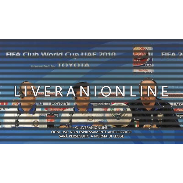 FIFA Club World Cup UAE 2010 Conferenza Stampa Abu Dhabi (Emirati Arabi) Zayed Sports City - 17.12.2010 Conferenza Stampa Nella Foto: Conferenza Stampa Rafael Benitez, Javier Zanetti,Luis Figo,Esteban Cambiasso /Ph.Vitez-Ag. Aldo Liverani