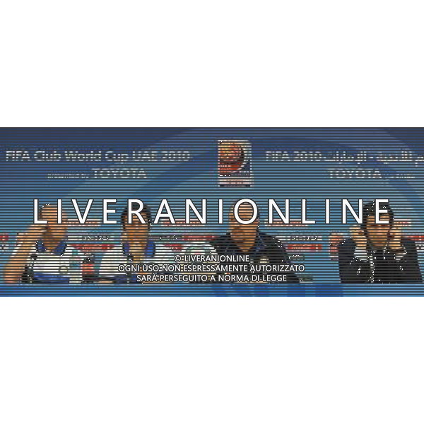 FIFA Club World Cup UAE 2010 Conferenza Stampa Abu Dhabi (Emirati Arabi) Zayed Sports City - 17.12.2010 Conferenza Stampa Nella Foto: Conferenza Stampa Rafael Benitez, Javier Zanetti,Luis Figo,Esteban Cambiasso /Ph.Vitez-Ag. Aldo Liverani