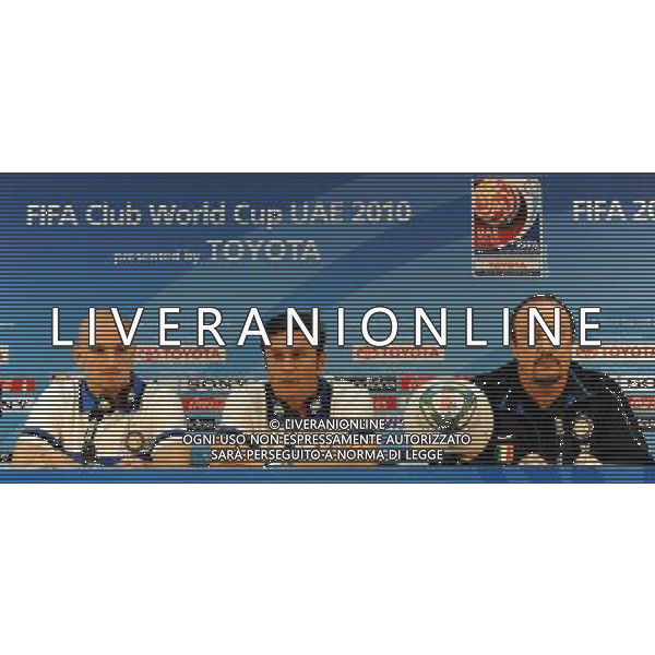 FIFA Club World Cup UAE 2010 Conferenza Stampa Abu Dhabi (Emirati Arabi) Zayed Sports City - 17.12.2010 Conferenza Stampa Nella Foto: Conferenza Stampa Rafael Benitez, Javier Zanetti,Luis Figo,Esteban Cambiasso /Ph.Vitez-Ag. Aldo Liverani