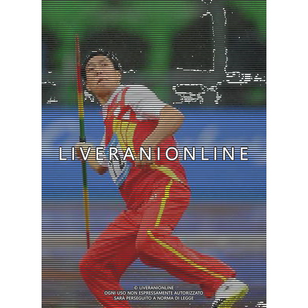 (101215) -- GUANGZHOU, Dec. 15, 2010 () -- China\'s Li Yancang competes during the men\'s javelin throw F35/36 final of athletics competition at the Guangzhou 2010 Asian Para Games in Guangzhou, south China\'s Guangdong Province, Dec. 15, 2010. Li Yancang won the bronze with 31.93 meters. (/Ren Junchuan) AG. ALDO LIVERANI SAS ITALY ONLY