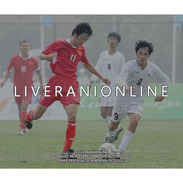 (101213) -- GUANGZHOU, Dec. 13, 2010 () -- Xu Guojun (L front) of China vies with Lee Dongu of South Korea during the men\'s football 7-a-side first round match at the Guangzhou 2010 Asian Para Games in Guangzhou, south China\'s Guangdong Province, Dec. 13, 2010. (/Han Chuanhao) AG. ALDO LIVERANI SAS ITALY ONLY