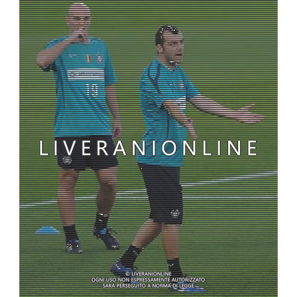 FIFA Club World Cup UAE 2010 Allenamento Abu Dhabi (Emirati Arabi) Army Pitch Stadium - 17.12.2010 Allenamento Nella Foto: Esteban Cambiasso - Goran Pandev /Ph.Vitez-Ag. Aldo Liverani