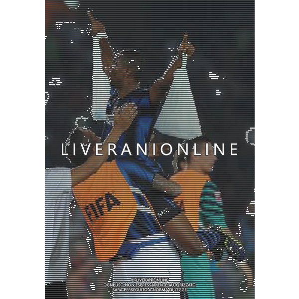 FIFA Club World Cup UAE 2010 Finale 1Á-2Á Posto Abu Dhabi (Emirati Arabi) Zayed Sports City - 18.12.2010 TP Mazembe Englebert-FC Inter Nella Foto:esultanza di samuel eto\'o dopo il gol /Ph.Vitez-Ag. Aldo Liverani