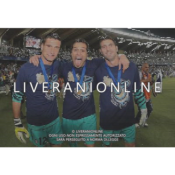 FIFA Club World Cup UAE 2010 Finale 1¡-2¡ Posto Abu Dhabi (Emirati Arabi) Zayed Sports City - 18.12.2010 TP Mazembe Englebert-FC Inter Nella Foto:julio cesar-castellazi e orlandoni /Ph.Vitez-Ag. Aldo Liverani