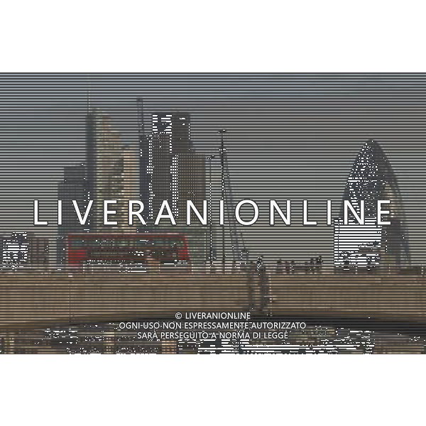 City of London skyline from Victoria Embankment, Waterloo Bridge in foregrond AG. ALDO LIVERANI SAS ITALY ONLY