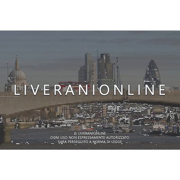 City of London skyline from Victoria Embankment, Waterloo Bridge in foregrond AG. ALDO LIVERANI SAS ITALY ONLY