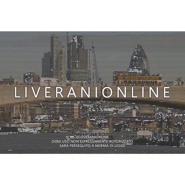 City of London skyline from Victoria Embankment, Waterloo Bridge in foregrond AG. ALDO LIVERANI SAS ITALY ONLY