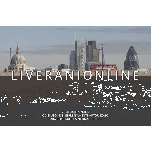 City of London skyline from Victoria Embankment, Waterloo Bridge in foregrond AG. ALDO LIVERANI SAS ITALY ONLY