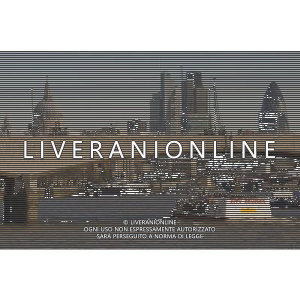 City of London skyline from Victoria Embankment, Waterloo Bridge in foregrond AG. ALDO LIVERANI SAS ITALY ONLY