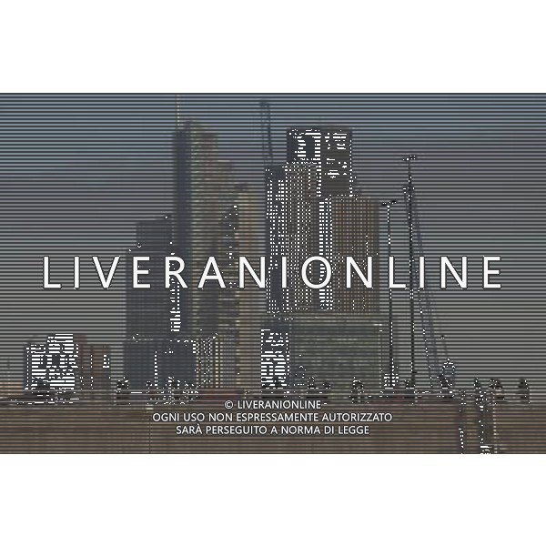 City of London skyline from Victoria Embankment, Waterloo Bridge in foregrond AG. ALDO LIVERANI SAS ITALY ONLY