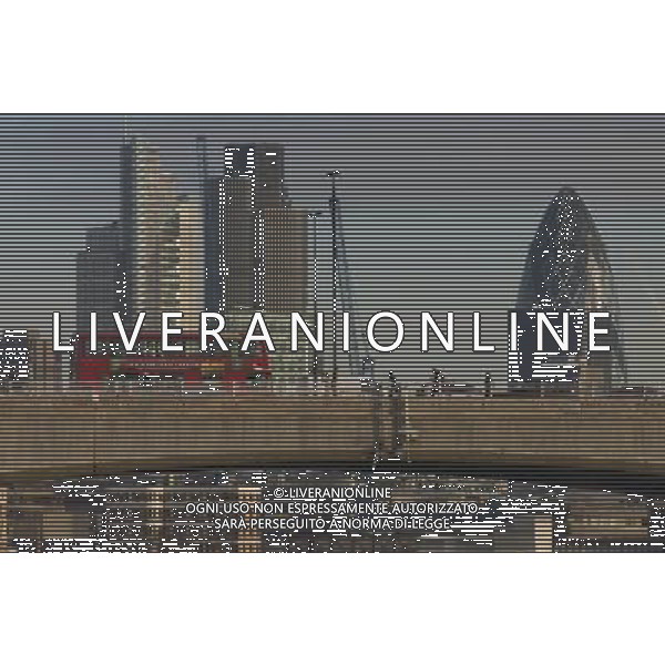 City of London skyline from Victoria Embankment, Waterloo Bridge in foregrond AG. ALDO LIVERANI SAS ITALY ONLY