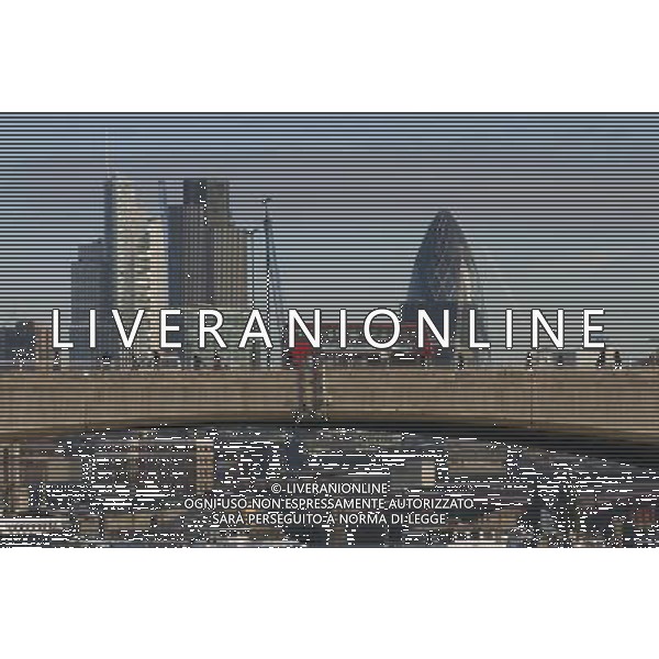 City of London skyline from Victoria Embankment, Waterloo Bridge in foregrond AG. ALDO LIVERANI SAS ITALY ONLY