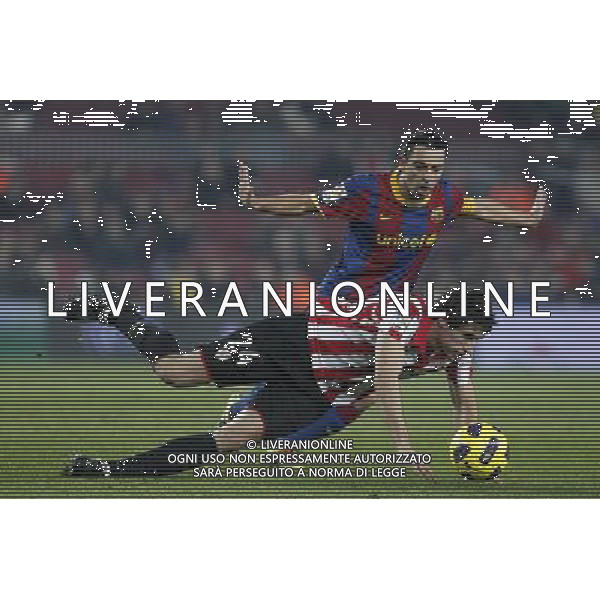 Atletic de Bilbao\'s Javi Martinez (f) and FC Barcelona\'s Xavi Hernandez during King\'s Cup of Spain match.December 21,2010. (ALTERPHOTOS/Acero) - ALFAQUI - AG. ALDO LIVERANI SAS ITALY ONLY PARTITA CALCIO BARCELLONA vs ATLETICO DI BILBAO: COPPA DEL RE SPAGNA 2010