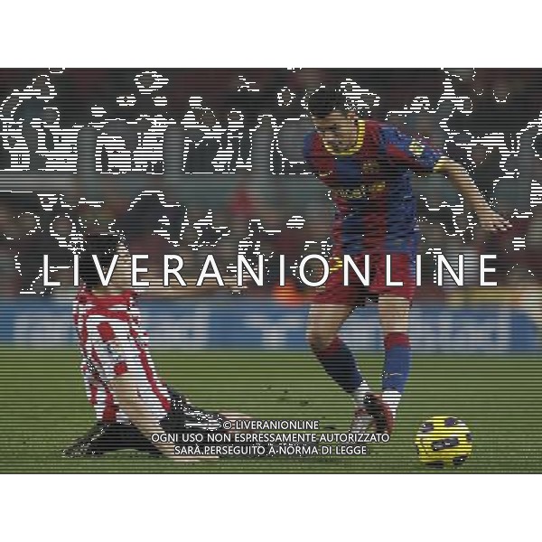 FC Barcelona\'s Pedro Rodriguez (r) and Atletic de Bilbao\'s Andoni Iraola during King\'s Cup of Spain match.December 21,2010. (ALTERPHOTOS/Acero) - ALFAQUI - AG. ALDO LIVERANI SAS ITALY ONLY PARTITA CALCIO BARCELLONA vs ATLETICO DI BILBAO: COPPA DEL RE SPAGNA 2010