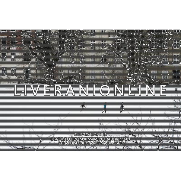 (101226) -- COPENHAGEN, Dec. 26, 2010 () -- People play on ice covered lake in Copenhagen, capital of Denmark, Dec. 25, 2010. Heavy snow for nearly a month offered Denmark a white Christmas. (/Wu Bo) (msq) ITALY ONLY AG. ALDO LIVERANI SAS LA CITTA DI COPENAGHEN SOTTO LA NEVE *** Local Caption ***