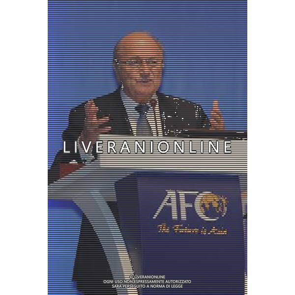 (110106) -- DOHA, Jan. 6, 2011 () -- FIFA president Sepp Blatter addresses during the 24th Asian Football Confederation (AFC) Congress 2011 at the Sheraton Hotel in Doha, Qatar, Jan. 6, 2011. (/Chen Shaojin) (hy) ©photoshot/Agenzia Aldo Liverani Sas - ITALY ONLY - 24mo congresso dell\'Asian Football Confederation (AFC) a Doha, capitale del Qatar, 6 gennaio 2011.