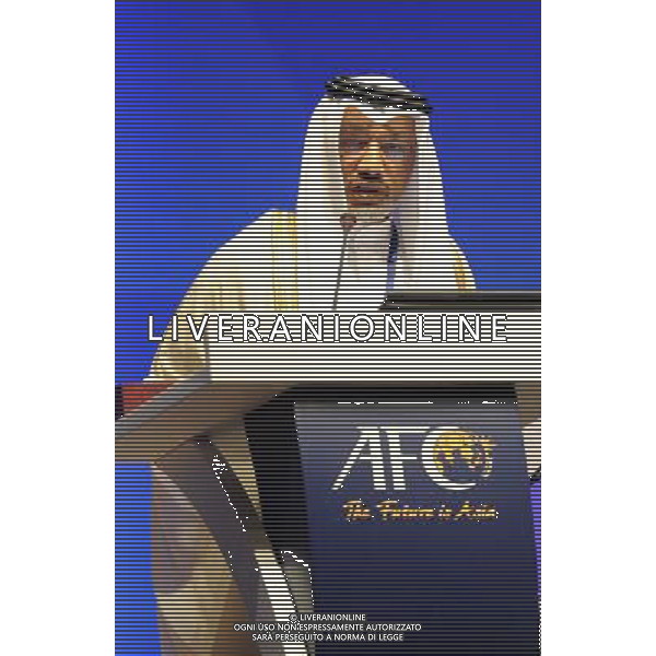 (110106) -- DOHA, Jan. 6, 2011 () -- President of the AFC Mohamed bin Hamam addresses during the 24th Asian Football Confederation (AFC) Congress 2011 at the Sheraton Hotel in Doha, Qatar, Jan. 6, 2011. (/Chen Shaojin) (hy) ©photoshot/Agenzia Aldo Liverani Sas - ITALY ONLY - 24mo congresso dell\'Asian Football Confederation (AFC) a Doha, capitale del Qatar, 6 gennaio 2011.