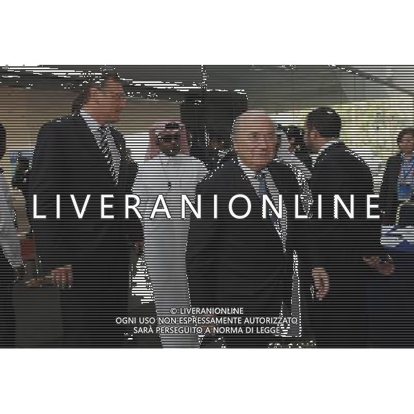 (110106) -- DOHA, Jan. 6, 2011 () -- FIFA president Sepp Blatter (C, Front) arrives at the Sheraton Hotel in Doha, Qatar, Jan. 6, 2011. The 24th Asian Football Confederation (AFC) Congress 2011 was held here Thursday. (/Chen Shaojin) (hy) ©photoshot/Agenzia Aldo Liverani Sas - ITALY ONLY - 24mo congresso dell\'Asian Football Confederation (AFC) a Doha, capitale del Qatar, 6 gennaio 2011.