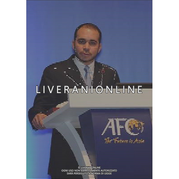 (110106) -- DOHA, Jan. 06, 2011 () -- Jordan\'s Prince Ali bin al-Hussein speaks during the 24th Asian Football Confederation (AFC) congress in Doha, capital of Qatar, Jan. 6, 2011. Ali bin al-Hussein won the votes of the AFC for the FIFA vice-presidency. (/Chen Shaojin) ©photoshot/Agenzia Aldo Liverani Sas - ITALY ONLY - 24mo congresso dell\'Asian Football Confederation (AFC) a Doha, capitale del Qatar, 6 gennaio 2011.