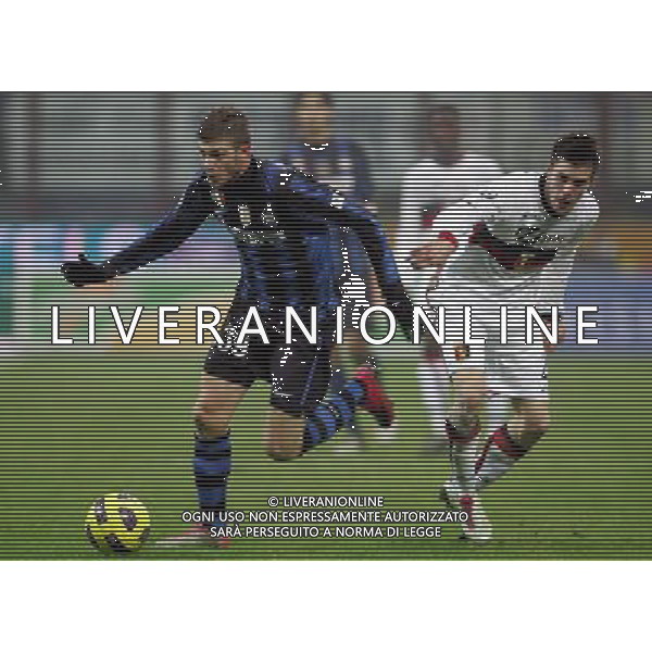 Inter - Genoa Coppa Italia Tim Cup 12/01/2011 nella foto davide santon e boakye ©luzzani/Agenzia Aldo Liverani Sas