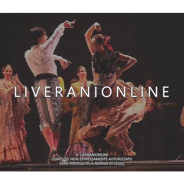 (110113) -- NANNING, Jan. 13, 2011 () -- Photo taken on Jan. 12, 2011 shows a scene of the flamenco dance drama \'Carmen\' at a theater in Nanning, capital of southwest China\'s Guangxi Zhuang Autonomous Region. The dance drama created by famous Spanish choreographer Rafael Aguilar was performed in Nanning Wednesday night. (/Tang Huiji) (mcg) ©photoshot/Agenzia Aldo Liverani Sas - ITALY ONLY - Il dramma di danza flamenco \'Carmen\' creata dal famoso coreografo spagnolo Rafael, in scena al teatro di Nanning, capitale della Cina sud-occidentale di Guangxi Zhuang Regione Autonoma.