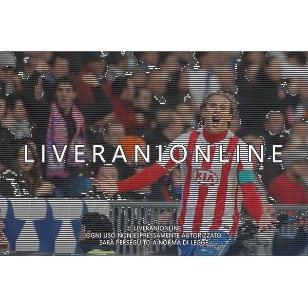 Atletico de Madrid\'s Diego Forlan celebrates goal during Spanish King\'s Cup match.January 13,2011. (ALTERPHOTOS/Acero) AG ALDO LIVERANI ONLY ITALY