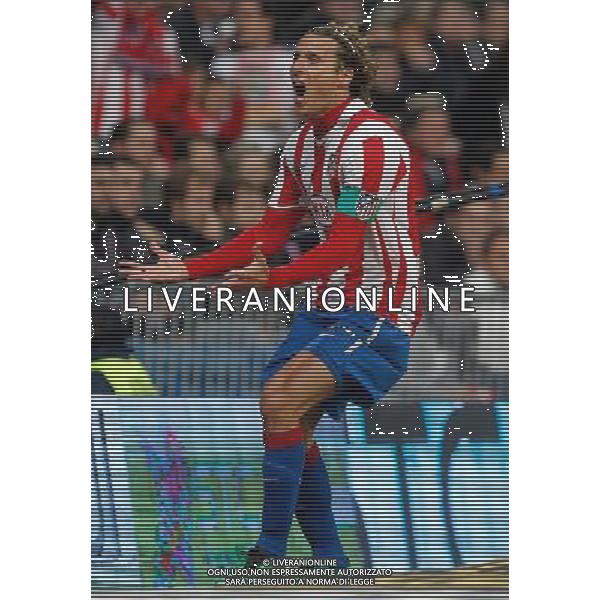 Atletico de Madrid\'s Diego Forlan celebrates goal during Spanish King\'s Cup match.January 13,2011. (ALTERPHOTOS/Acero) AG ALDO LIVERANI ONLY ITALY