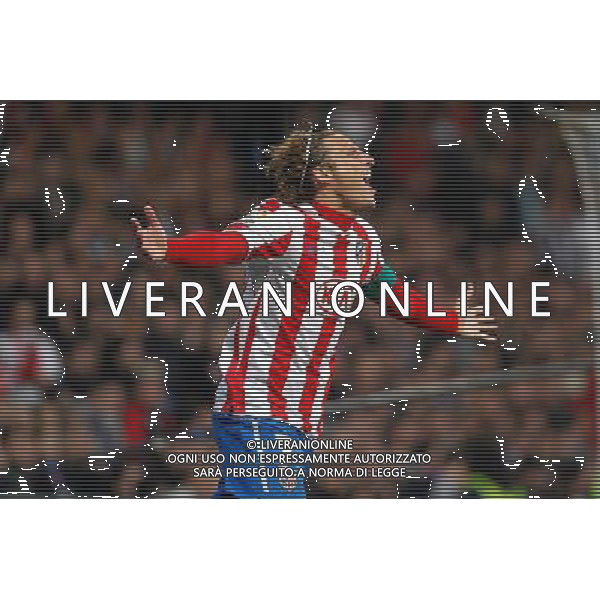Atletico de Madrid\'s Diego Forlan celebrates goal during Spanish King\'s Cup match.January 13,2011. (ALTERPHOTOS/Acero) AG ALDO LIVERANI ONLY ITALY
