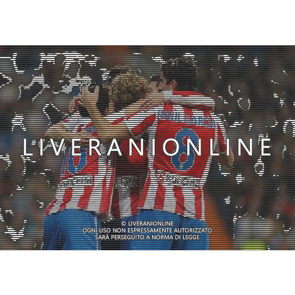 Atletico de Madrid\'s players celebrate goal during Spanish King\'s Cup match.January 13,2011. (ALTERPHOTOS/Acero) AG ALDO LIVERANI ONLY ITALY
