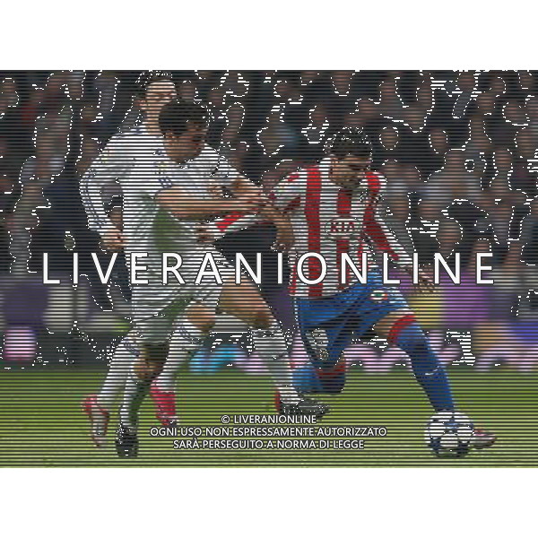 Atletico de Madrid\'s Jose Antonio Reyes (r) and Real Madrid\'s Alvaro Arbeloa during Spanish King\'s Cup match.January 13,2011. (ALTERPHOTOS/Acero) AG ALDO LIVERANI ONLY ITALY